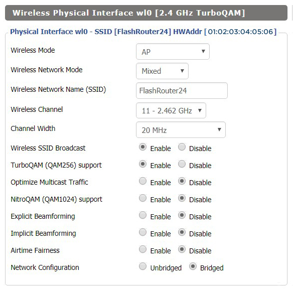 View AC5300 DD-WRT FlashRouter 2.4GHz Settings