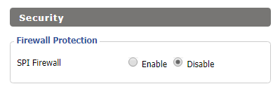 Wireless Client Bridge Setup on FlashRouter DD-WRT - Disable Firewall