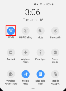 WiFi Icon and Settings in Android Mobile Device