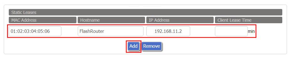 Set Static IP by Device MAC Address in FlashRouter DD-WRT Settings