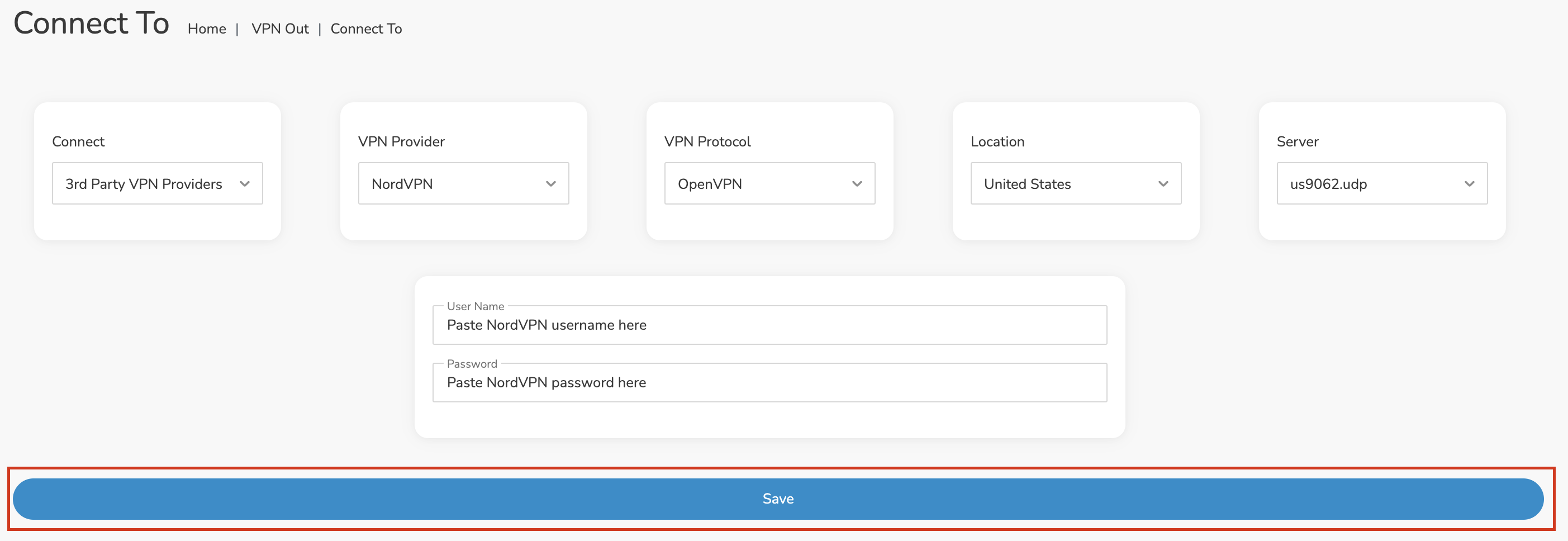 Roqos NordVPN Save Settings