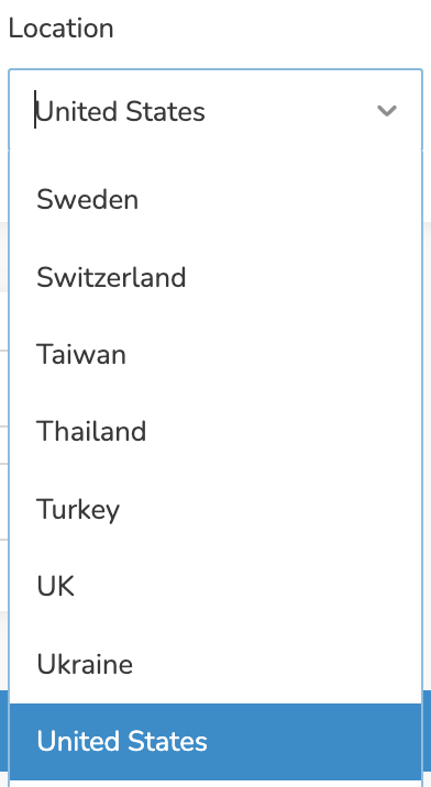 Roqos NordVPN Select Location