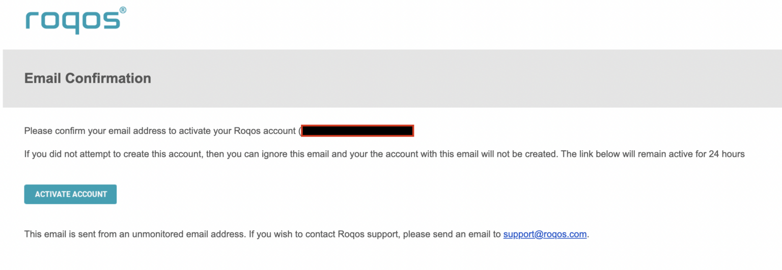 Roqos Core Internet Setup and Activation