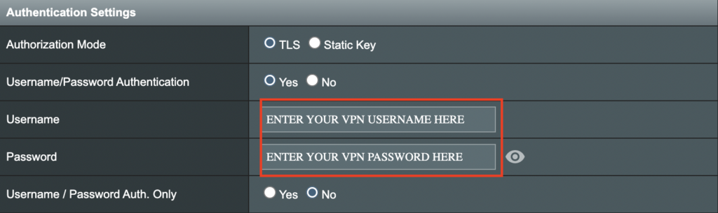 Nombre de usuario y contraseña de Merlin VPN