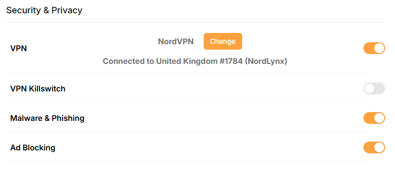 Privacy Hero Nordlynx Connected