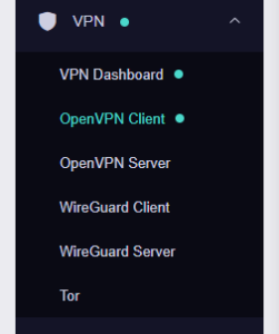 GL-MT6000-Admin-Panel-sidebar GLiNet VPN Dashboard