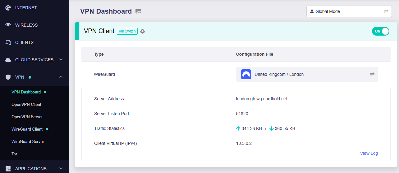 GL-MT6000-Admin-Panel-NordLynx-Connected GLiNet NordLynx Connected