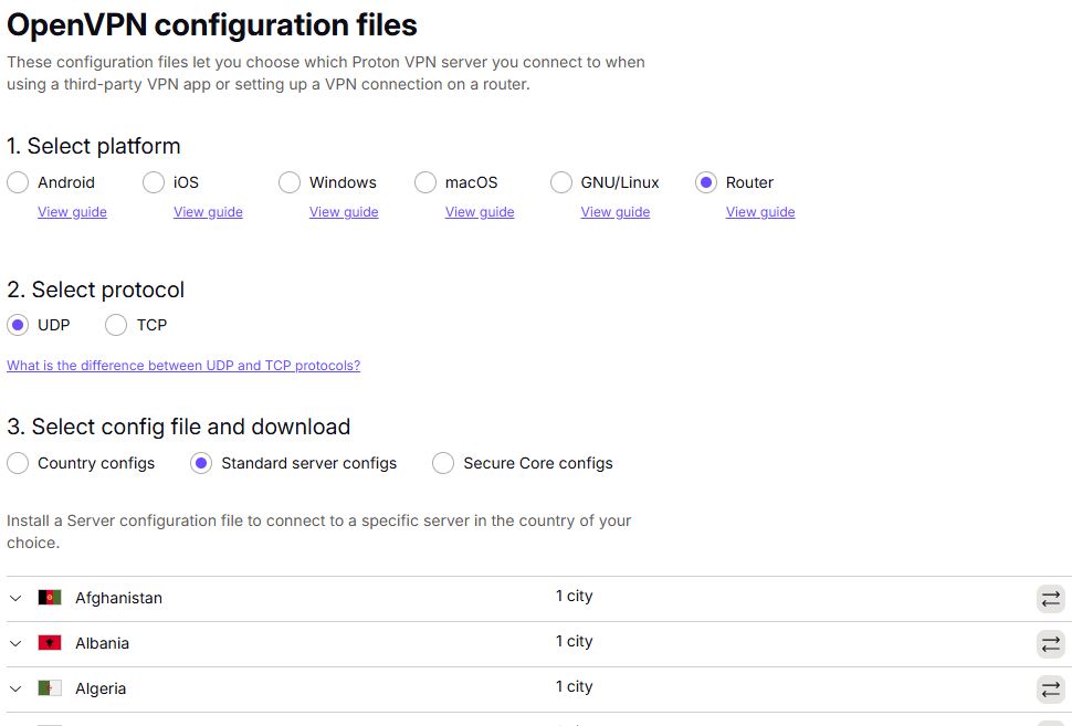 ProtonOpenVPN Config