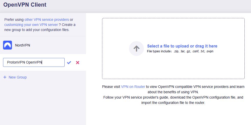 ProtonOpenVPN New Group