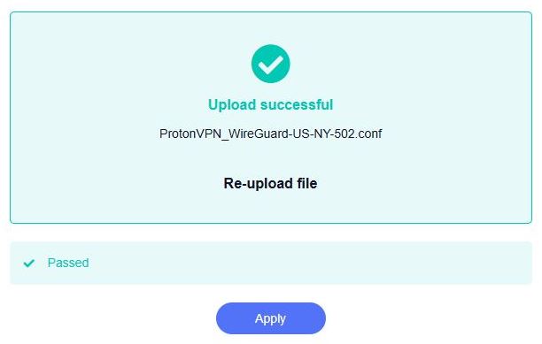 ProtonVPN WireGuard Upload Config